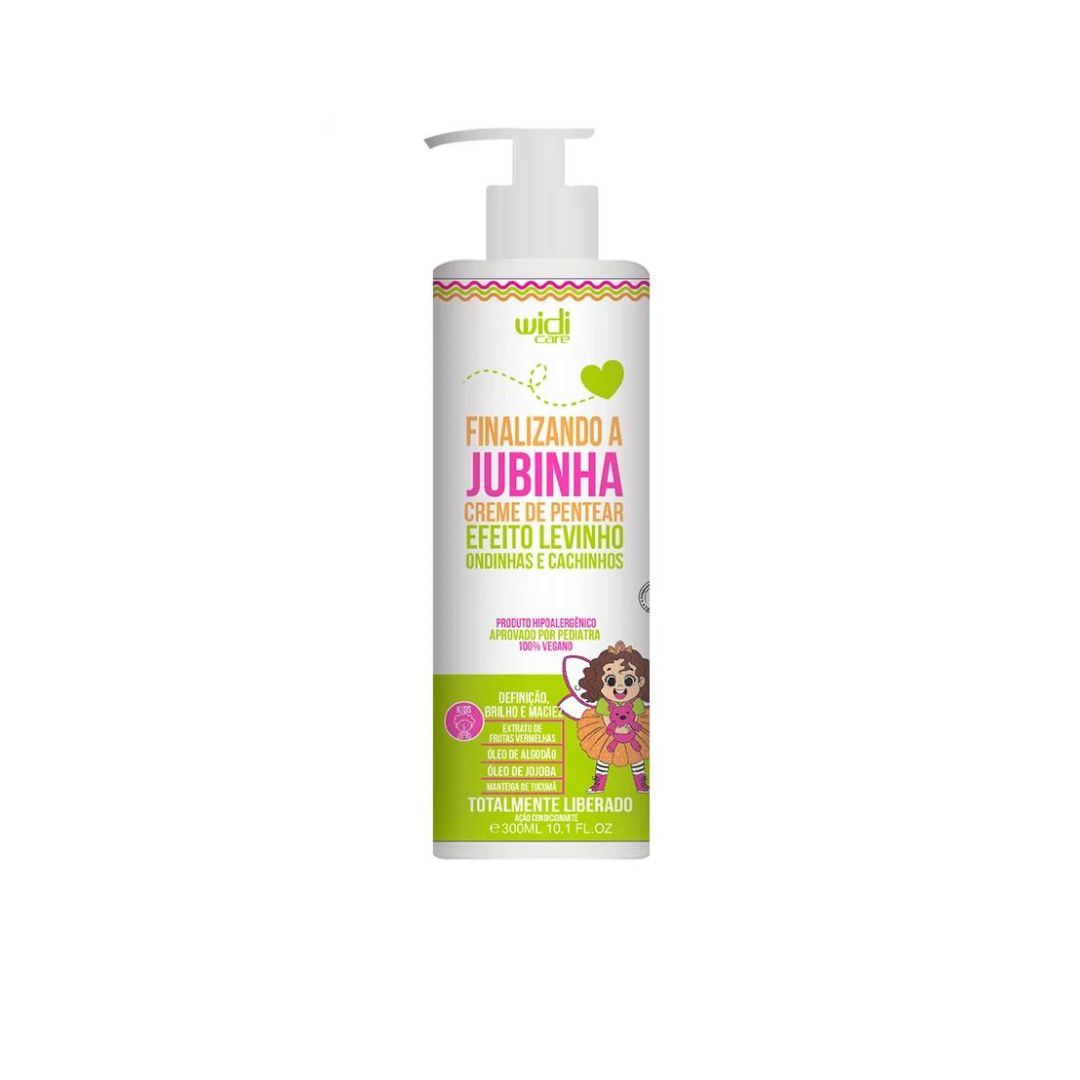 Finalizando a Jubinha Light Effect Combing Cream Curly Hair Styling 300ml Widi Care