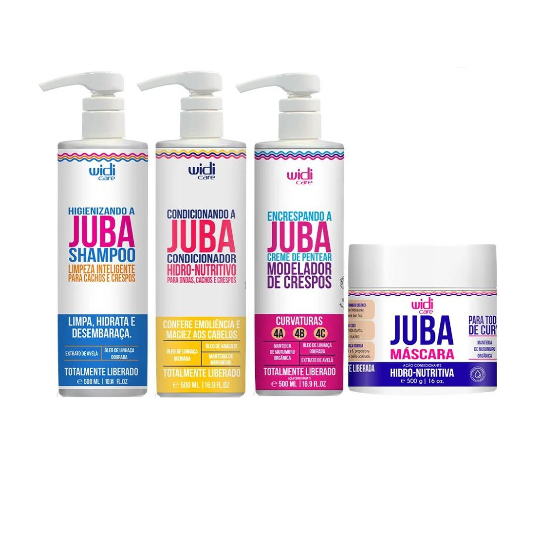 Kit de traitement hydratant pour définition de brillance des cheveux bouclés Juba Encrespando Widi Care