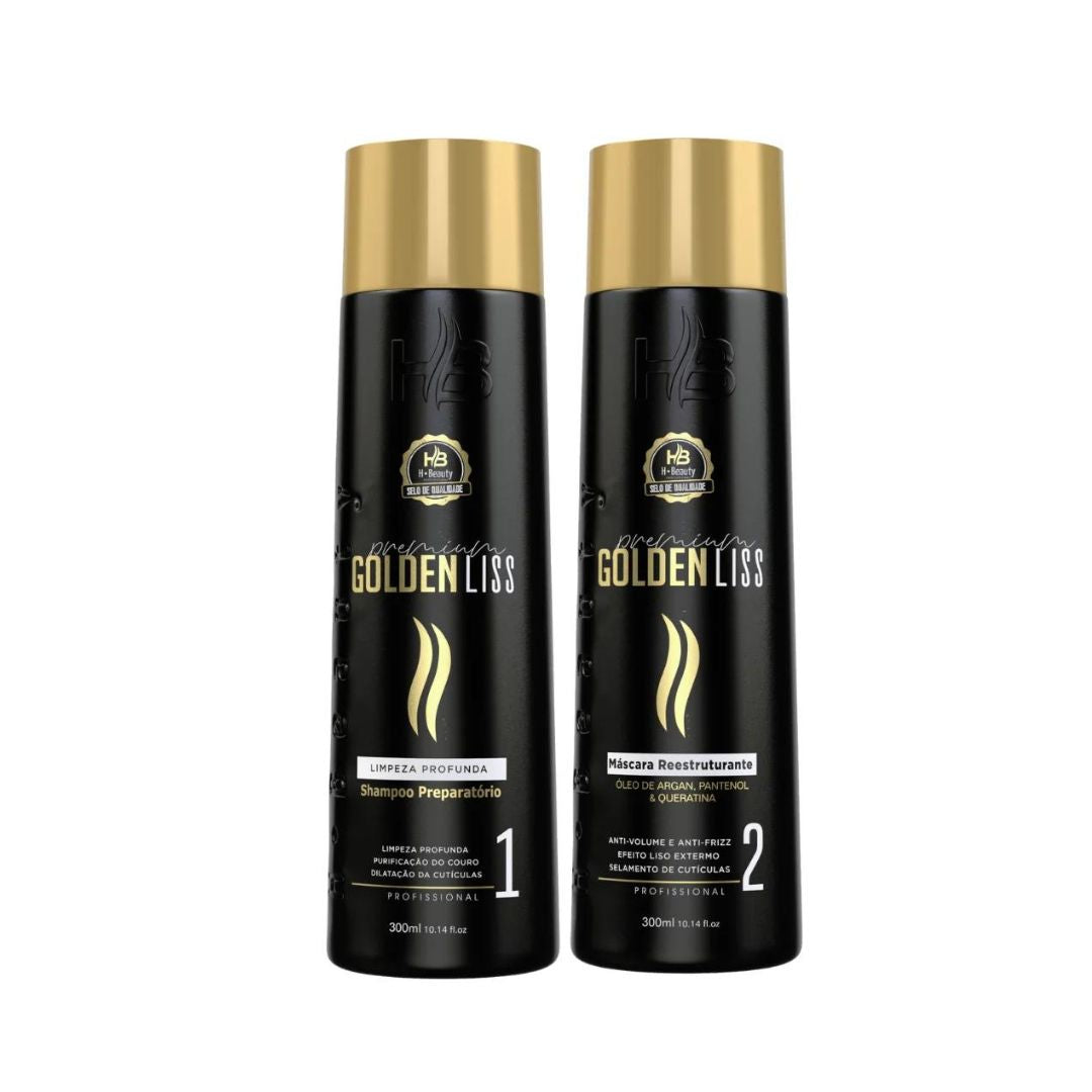 Kit de lissage progressif pour cheveux Golden Liss Premium 2x 300 ml H Beauty