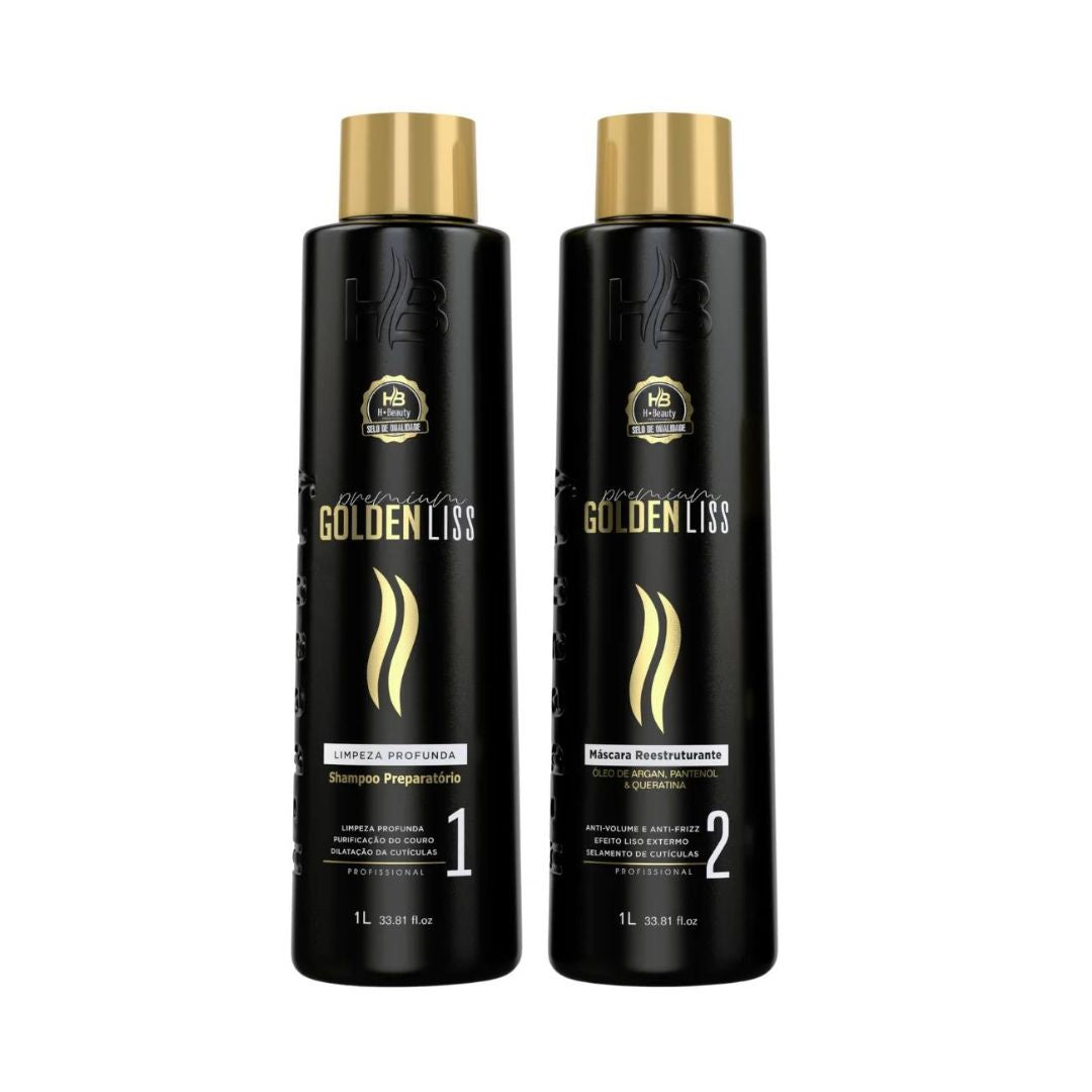 Kit de lissage de cheveux à brosse progressive Golden Liss Premium 2x 1L H Beauty