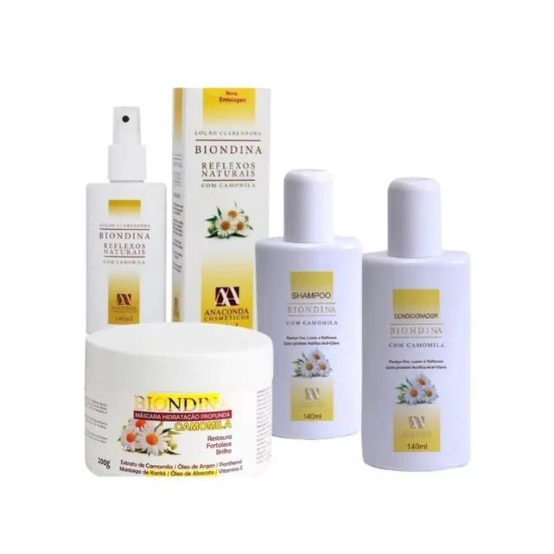 Biondina Natural Hair Reflexes Lightener Chamomile Vegan Kit Anaconda