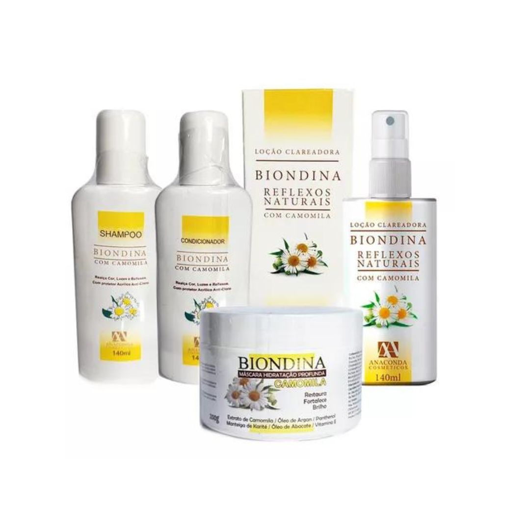 Kit végétalien éclaircissant à la camomille Biondina Natural Hair Reflexes Anaconda