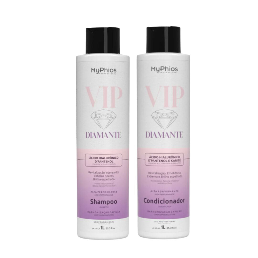 Kit de traitement hyaluronique Vip Diamond Shampooing + Revitalisant 2x 1L My Phios