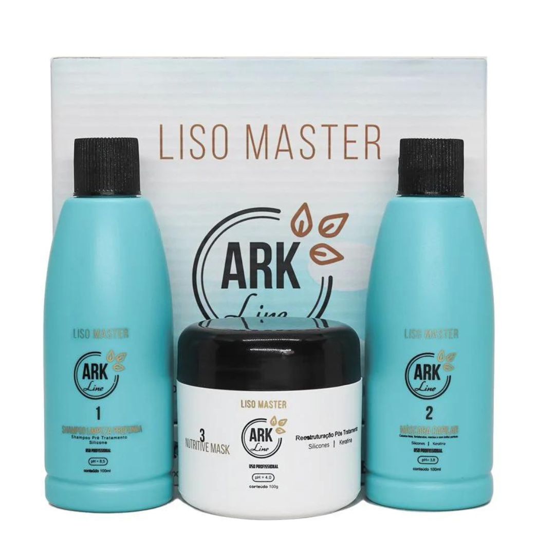 Kit de lissage capillaire végétalien Liso Master Progressive Brush 3x 100 Ark Line