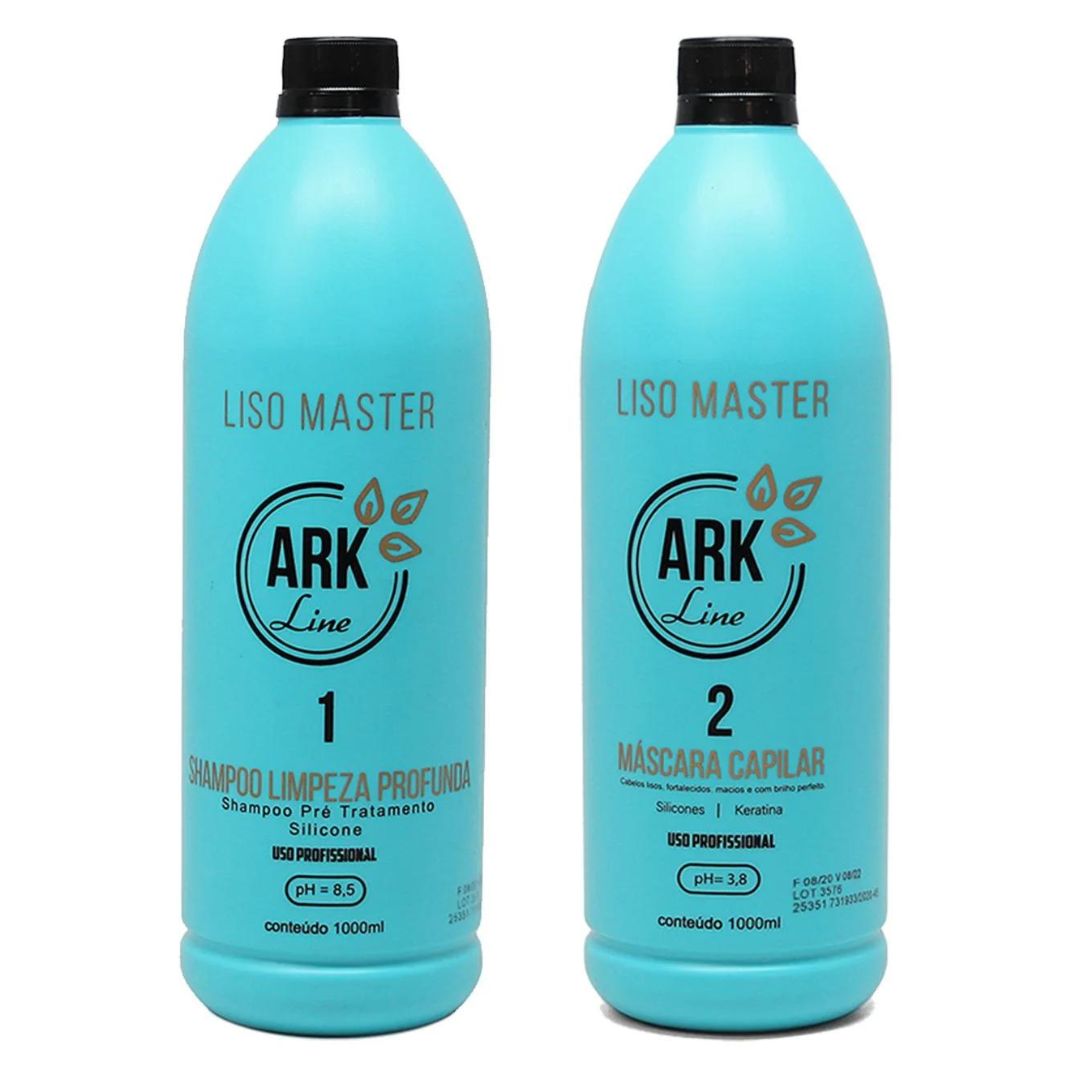 Liso Master Progressive Brush Hair Straightening Vegan Kit 2x 1L Ark Line