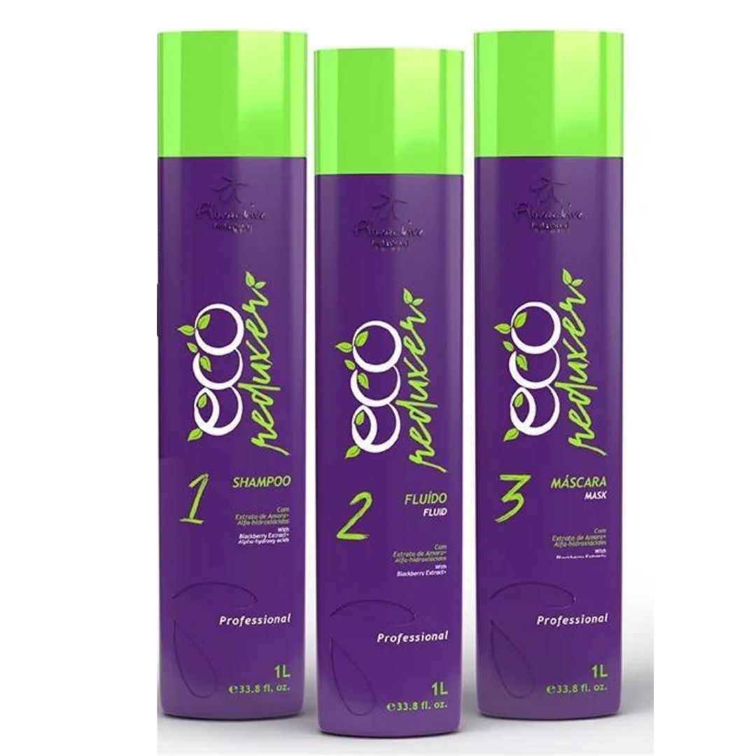 Eco Reducer Progressive Brush Hair Straightening Reducer Kit 3x 1L Floractive