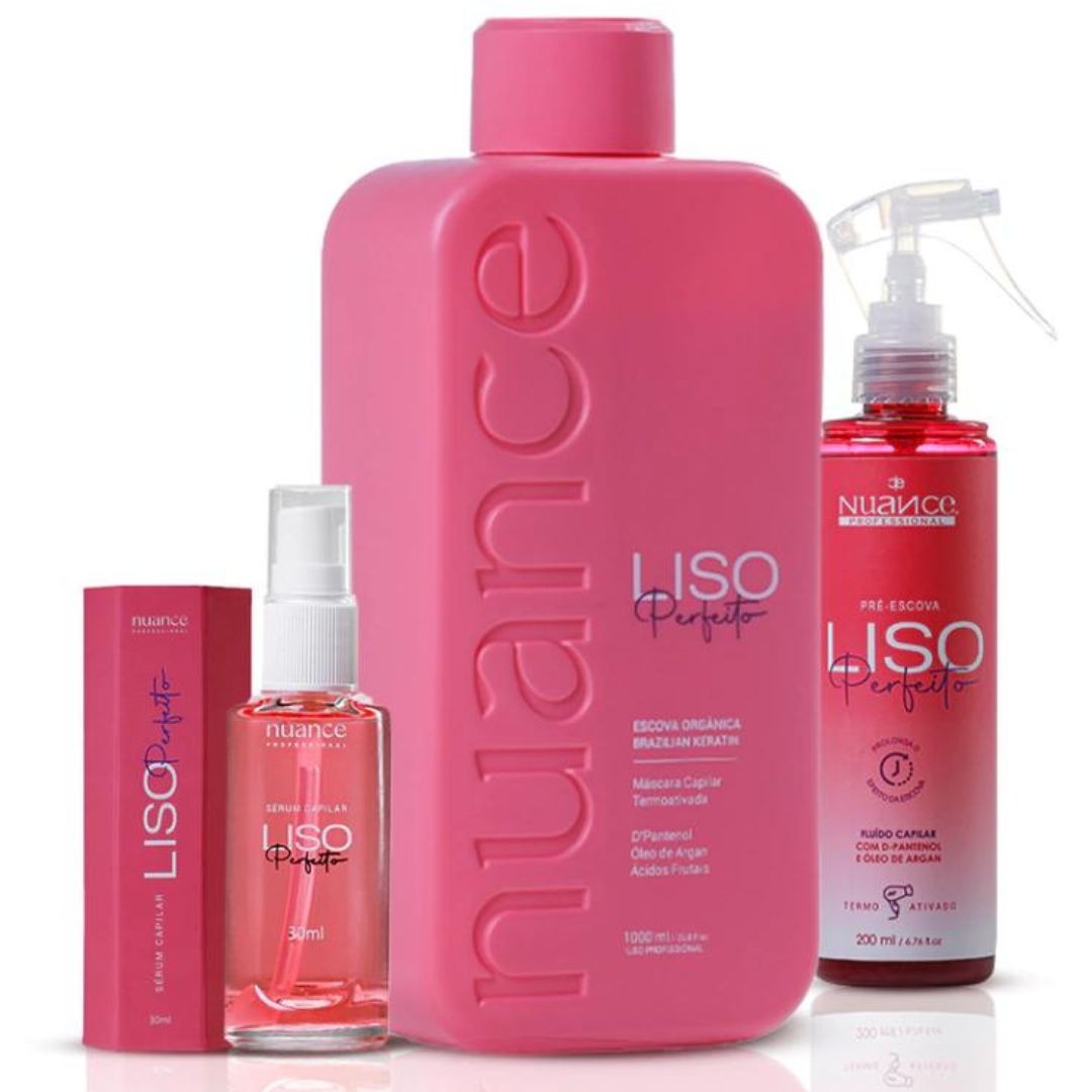 Kit de lissage et de traitement des cheveux à la brosse progressive Liso Perfeito Nuance