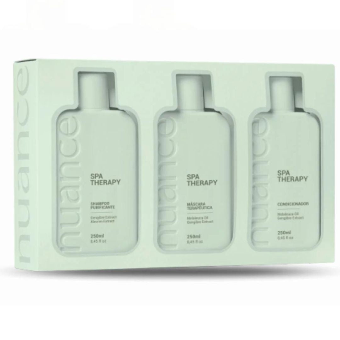 Kit de traitement Spa Therapy pour cheveux, cuir chevelu, brillance, douceur, contrôle du sébum, 3 x 250 Nuance