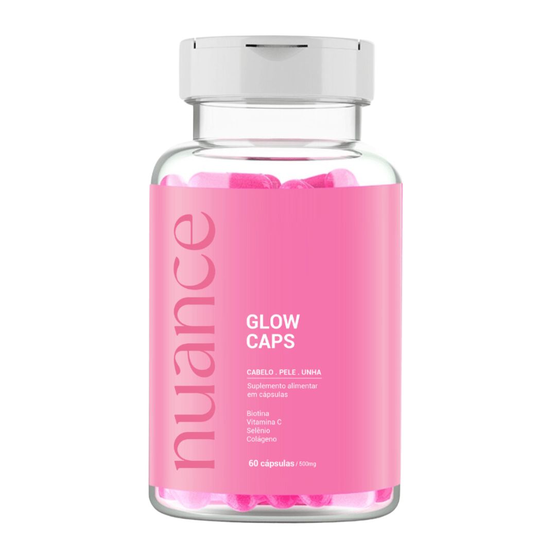 Glow Caps Hair Nails Skin Growth Strenght Supplement 60 Capsules Nuance