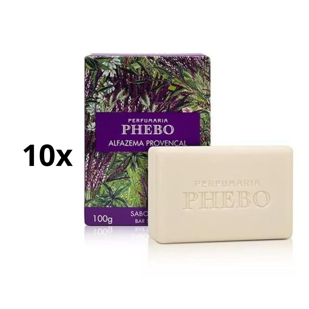 Lot de 10 savons pour le corps à la lavande Phebo Alfazema Soin de la peau Nourrissant 100g