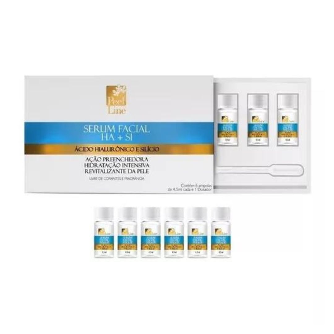 HA + SI Hyaluronic Acid Silicon Maxidose Facial Serum Skin Care 6x 4.5ml Peel Line