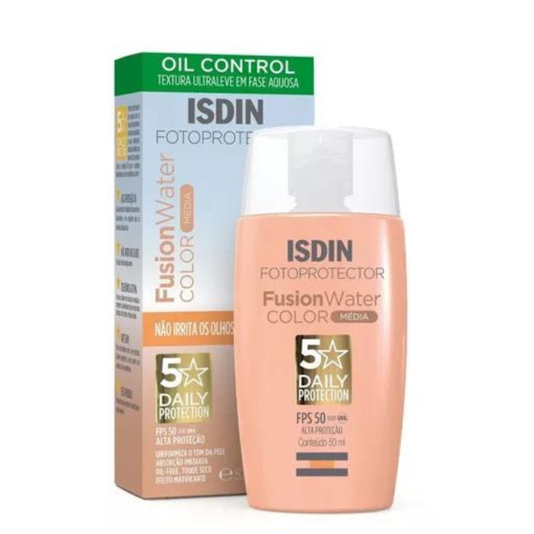 Fusion Water Color Medium FPS 50 Écran solaire photoprotecteur pour le visage 50 ml Isdin