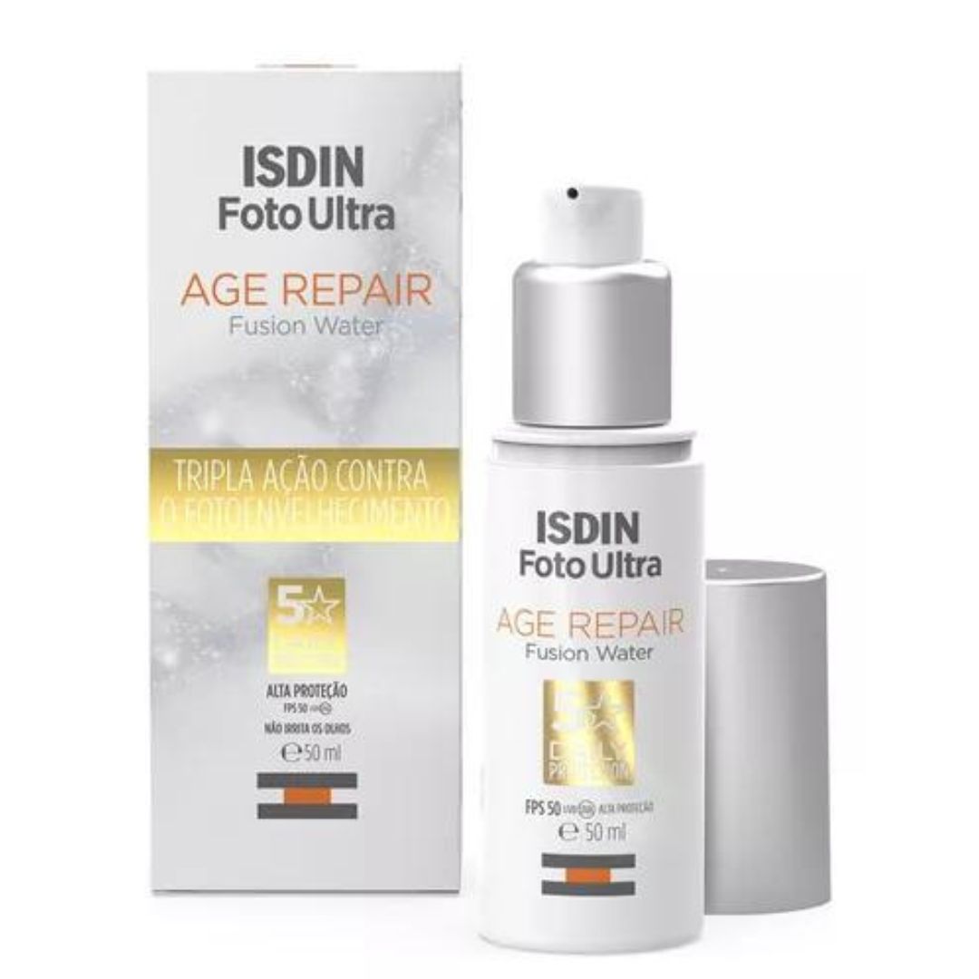 Photo Ultra Age Repair Fusion Water FPS 50 Crème solaire pour le visage Soin de la peau 50 ml Isdin