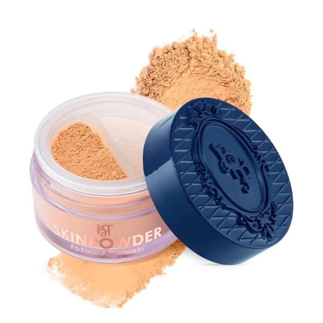 Velvety Facial Skinpowder Loose Powder Medium Color Makeup 20g Bruna Tavares