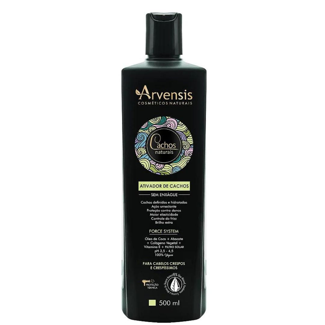 Cachos Naturais Activateur de Boucles Finisseur Cheveux Bouclés Ondulés 500ml Arvensis