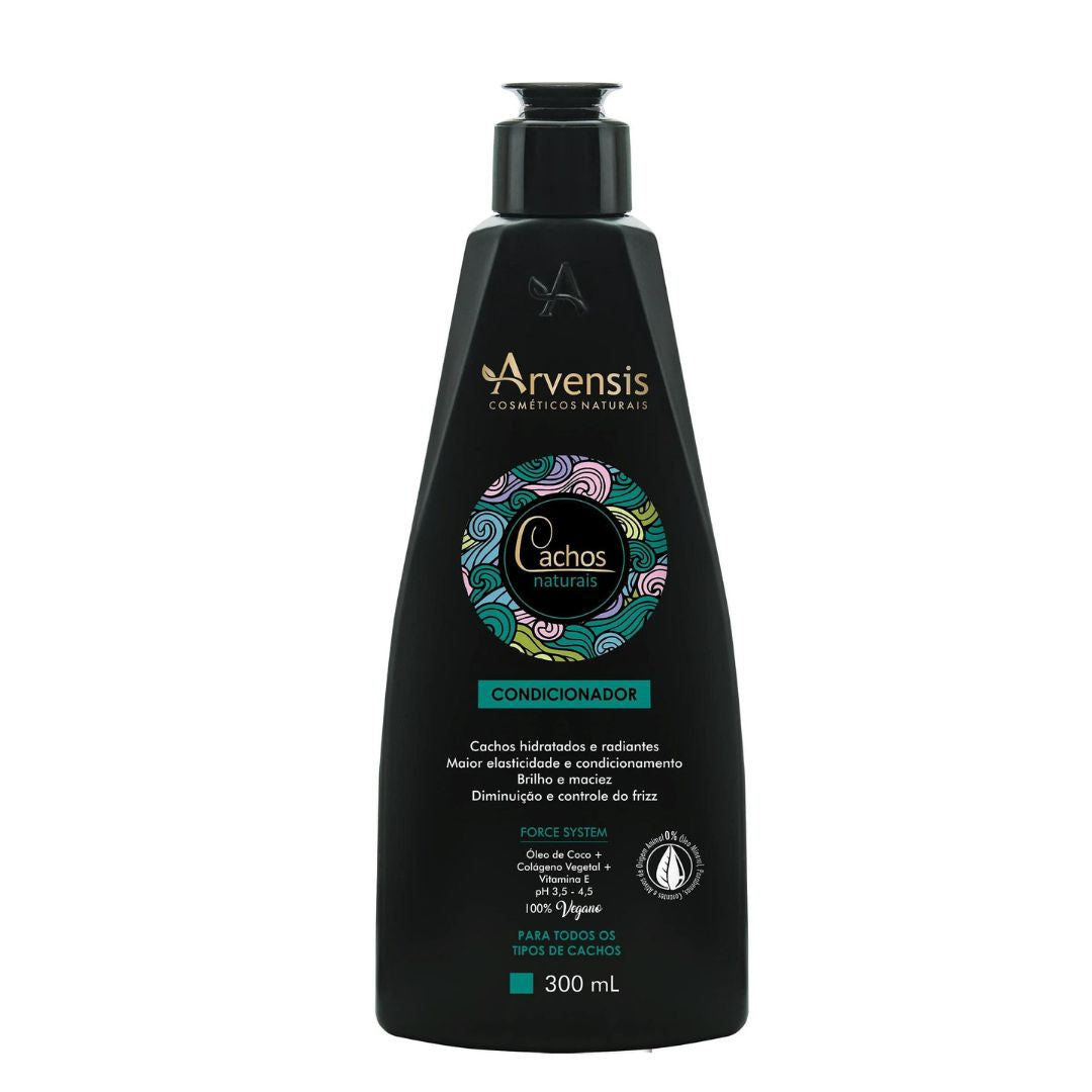 Cachos Naturais Après-Shampooing Cheveux Bouclés Ondulés Soin Maison 300ml Arvensis