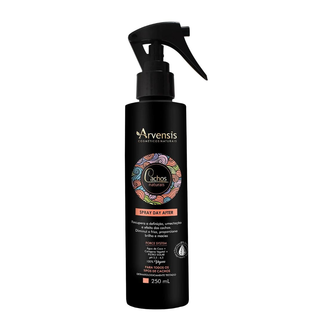 Cachos Naturais Day After Spray Finisseur Cheveux Bouclés Ondulés 250ml Arvensis