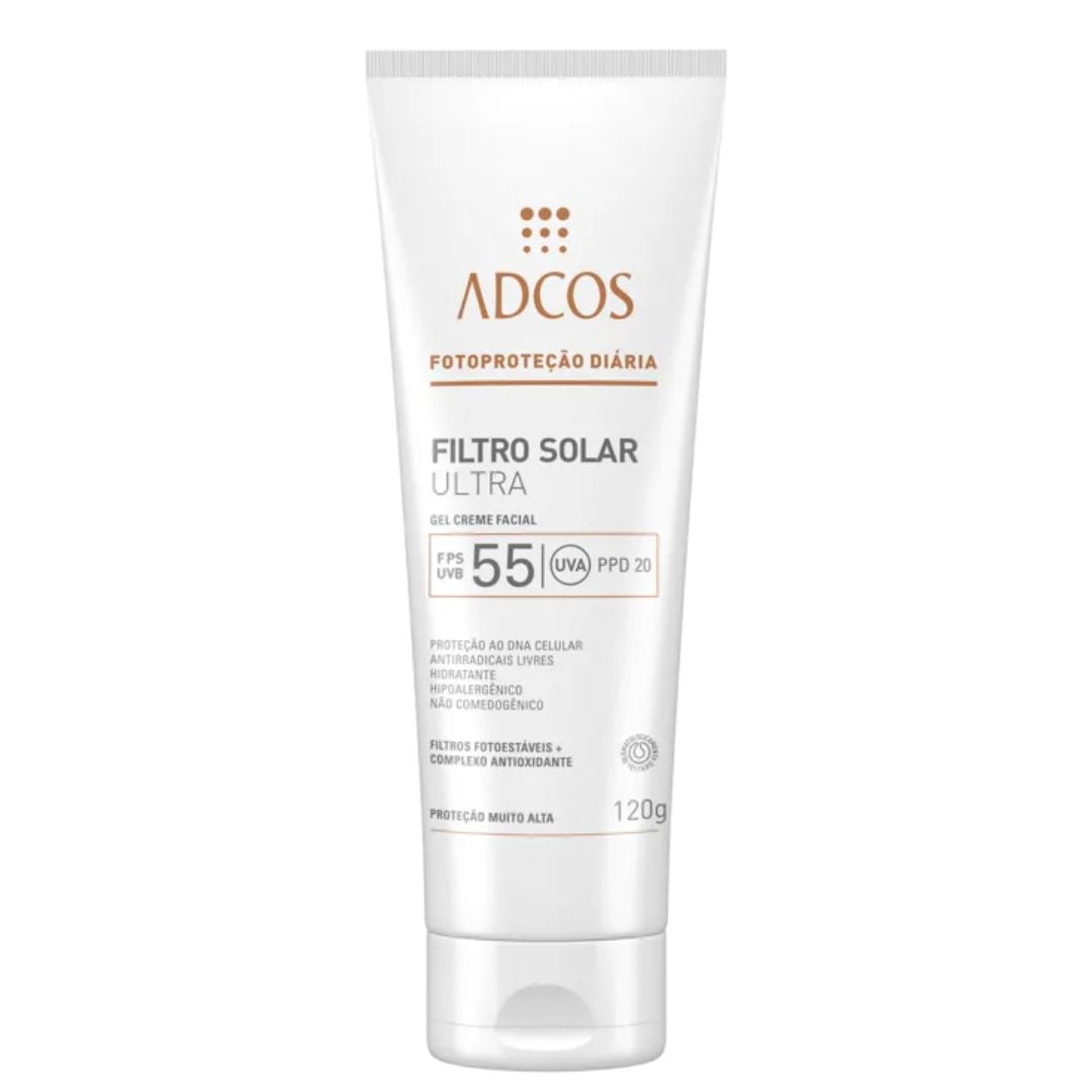 Sunscreen Ultra Facial Gel-Cream SPF 55 Skin Care 120ml Adcos