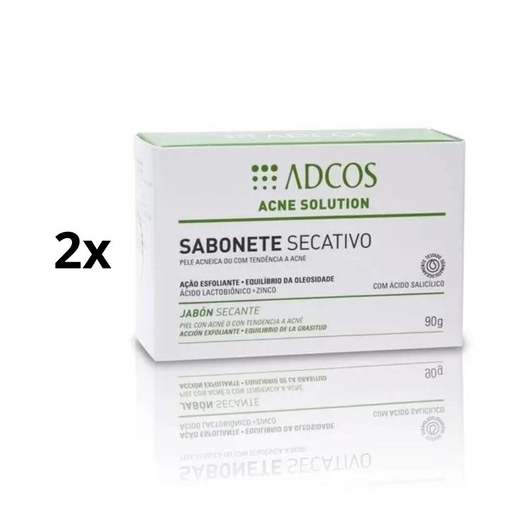 Lot de 2 Savons Asséchants Antiseptiques Antibactériens Solution Acné 90g