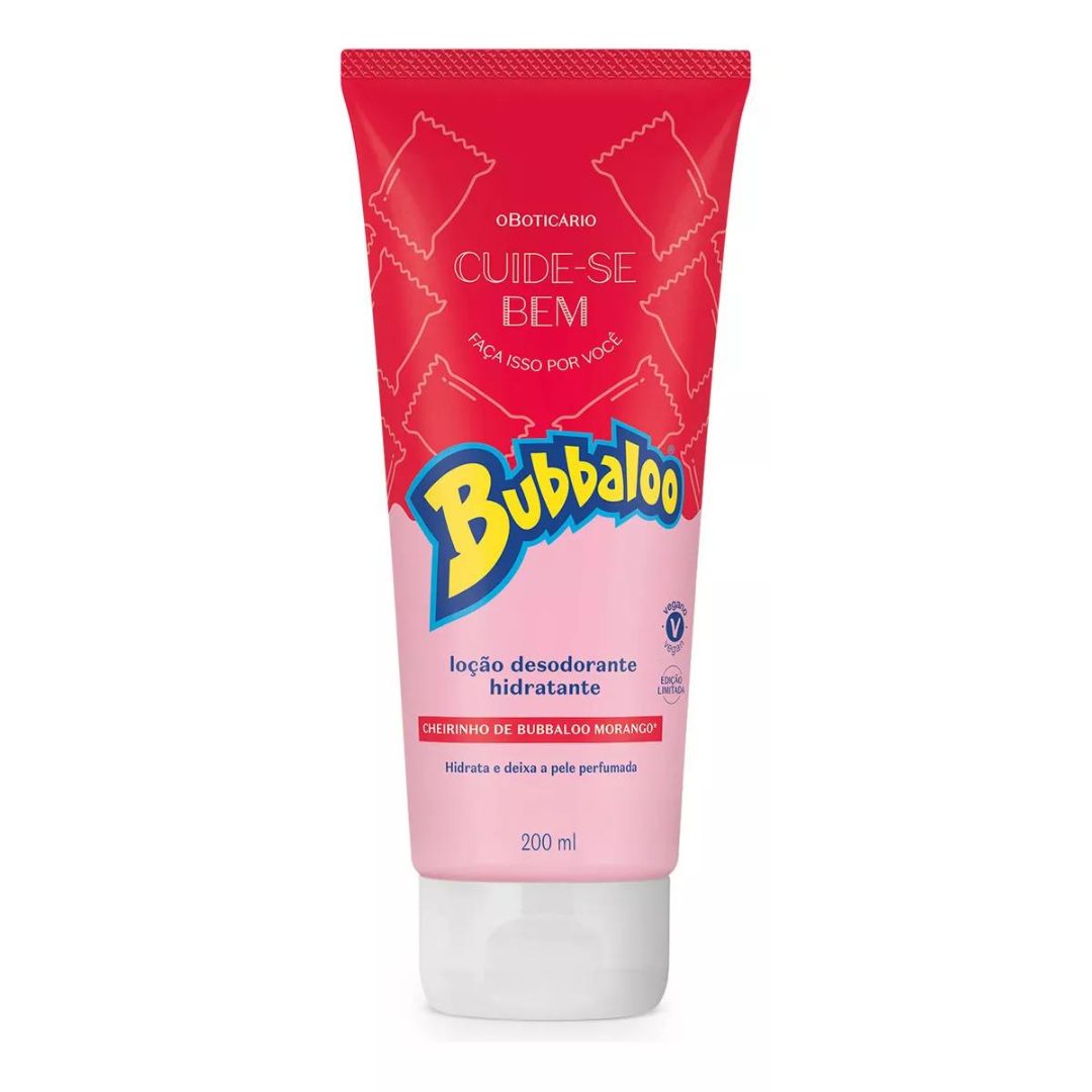 Bubbaloo Lotion déodorante hydratante fraise soins de la peau 200 ml O Boticário