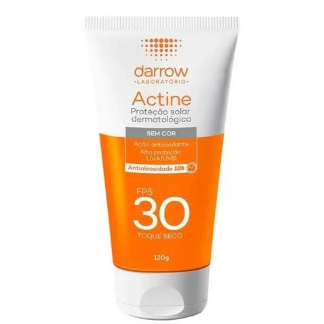 Crème solaire visage anti-graisse Actine SPF 30 Protection pour la peau au toucher sec 120 ml Darrow