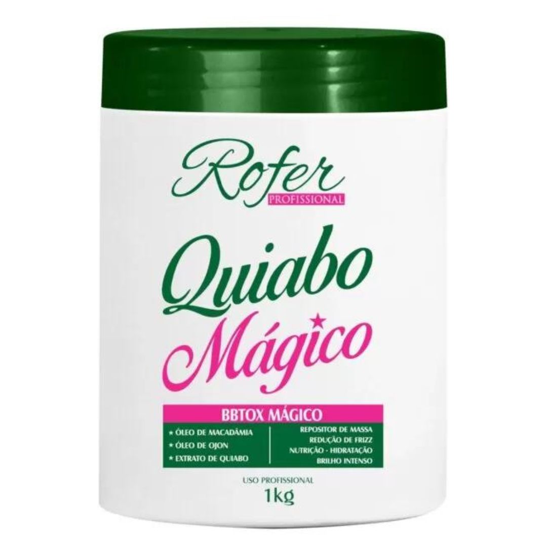 Quiabo Magico Okra Masque Capillaire Profond Réducteur de Volume 1Kg Rofer