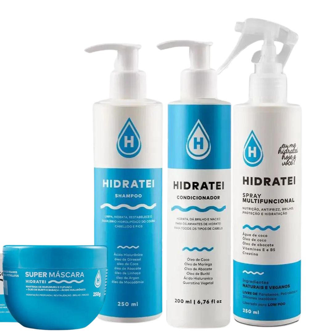 Moisturizing Hydration Home Care Daily Hair Treatment Kit Hidratei