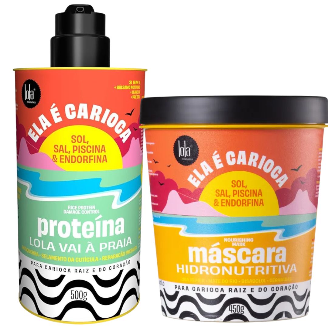 Kit 3 en 1 de protéines capillaires Ela e Carioca + masque nourrissant Lola Cosmetics