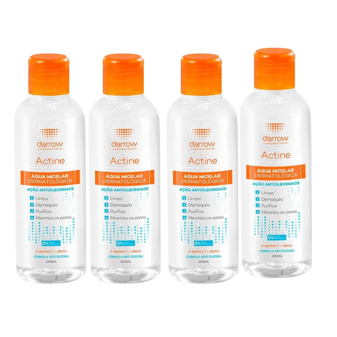 Lot of 4 Actine Facial Micellar Water Daily Skin Care 100ml Darrow