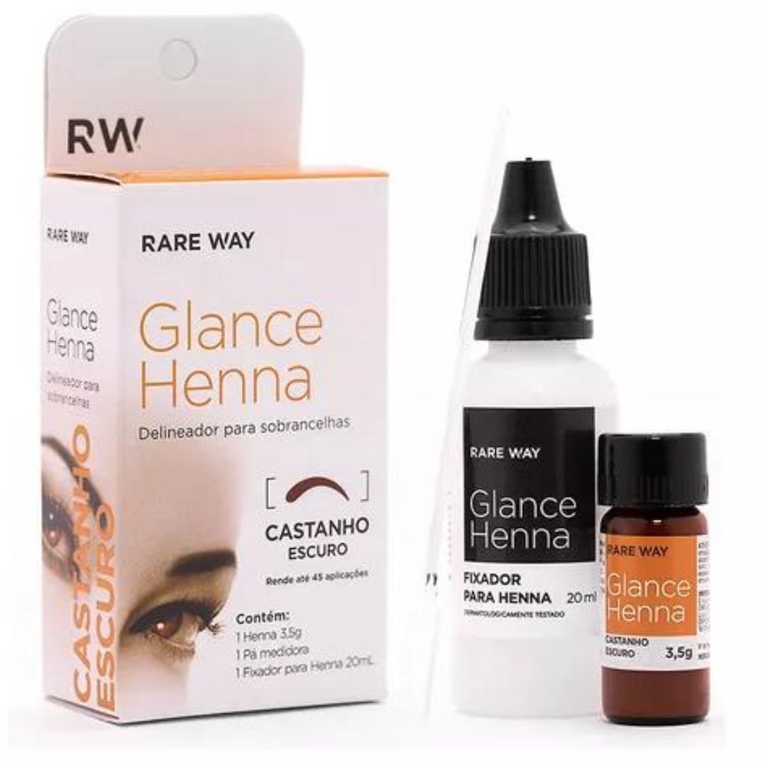 Glance Henna Eyebrow Liner Dark Brown Cosmetic Makeup 3.5g Rare Way