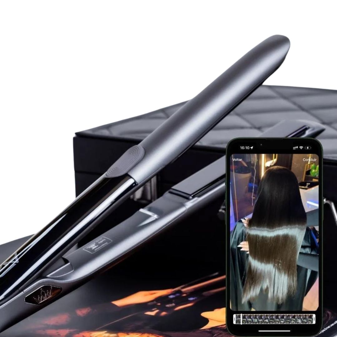 Luxury Titanium Black Bivolt Hair Straightener Flat Iron Ana Paula Carvalho