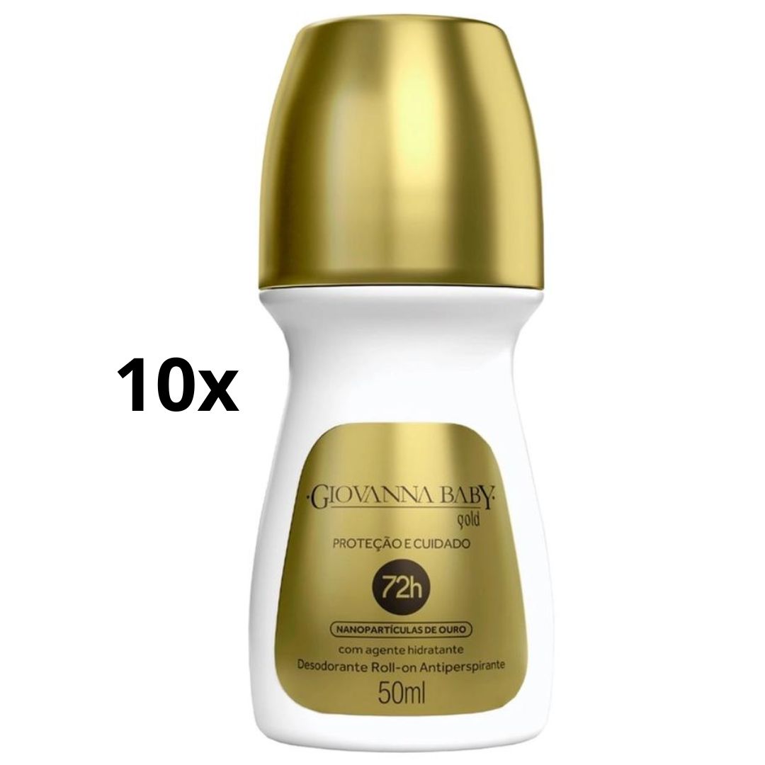 Lot de 10 Déodorants Roll-On Anti-Transpirants Gold 50ml Giovanna Baby