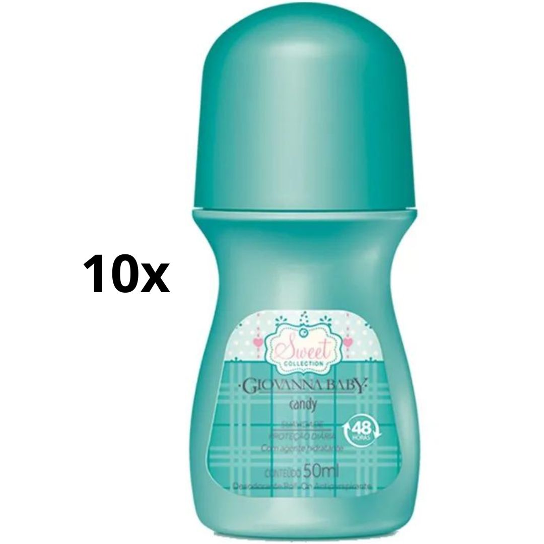 Lot of 10 Candy Antiperspirant Roll-On Deodorant 50ml Giovanna Baby