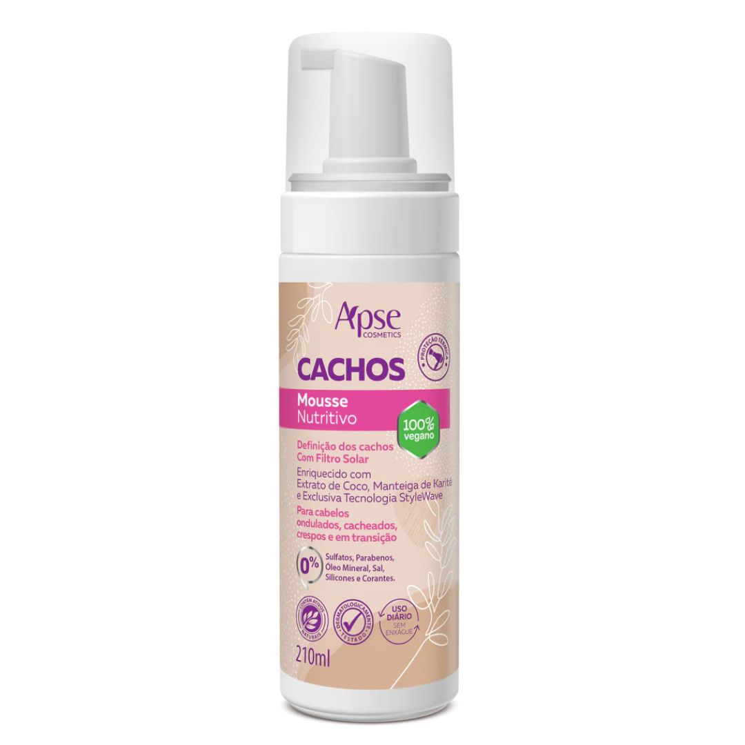 Mousse de traitement nourrissante pour cheveux bouclés Cachos 120 ml Apse