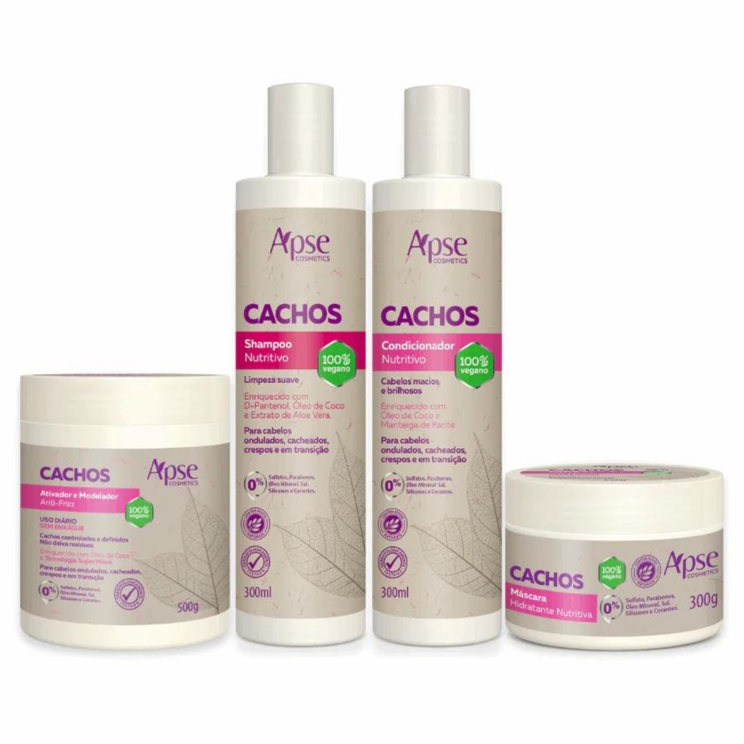 Cachos Curly Hair Maintenance Treatment Kit 4 Itens Apse