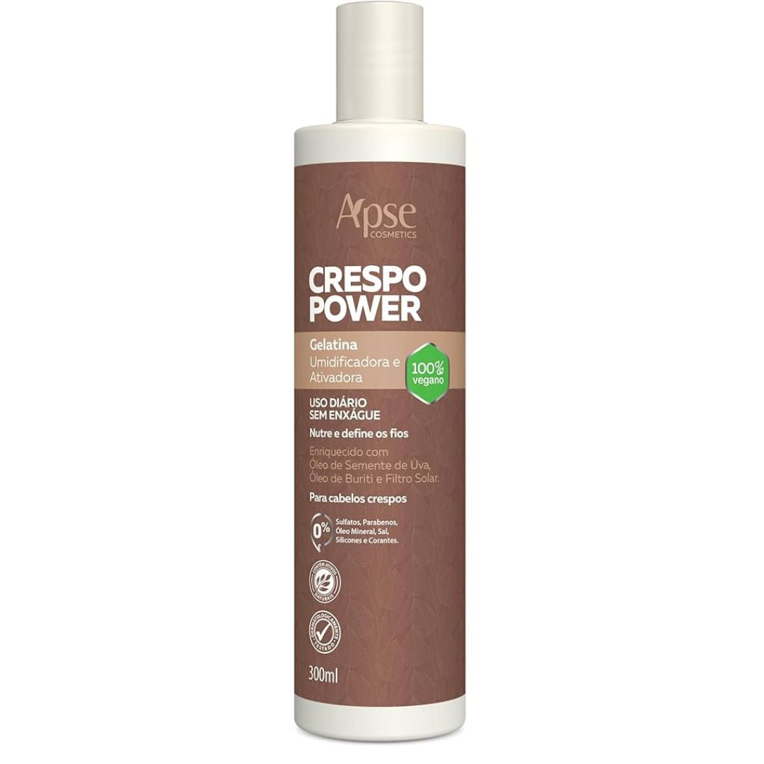 Crespo Power Gélatine Activatrice Humidifiante pour Cheveux Bouclés 300 ml Apse