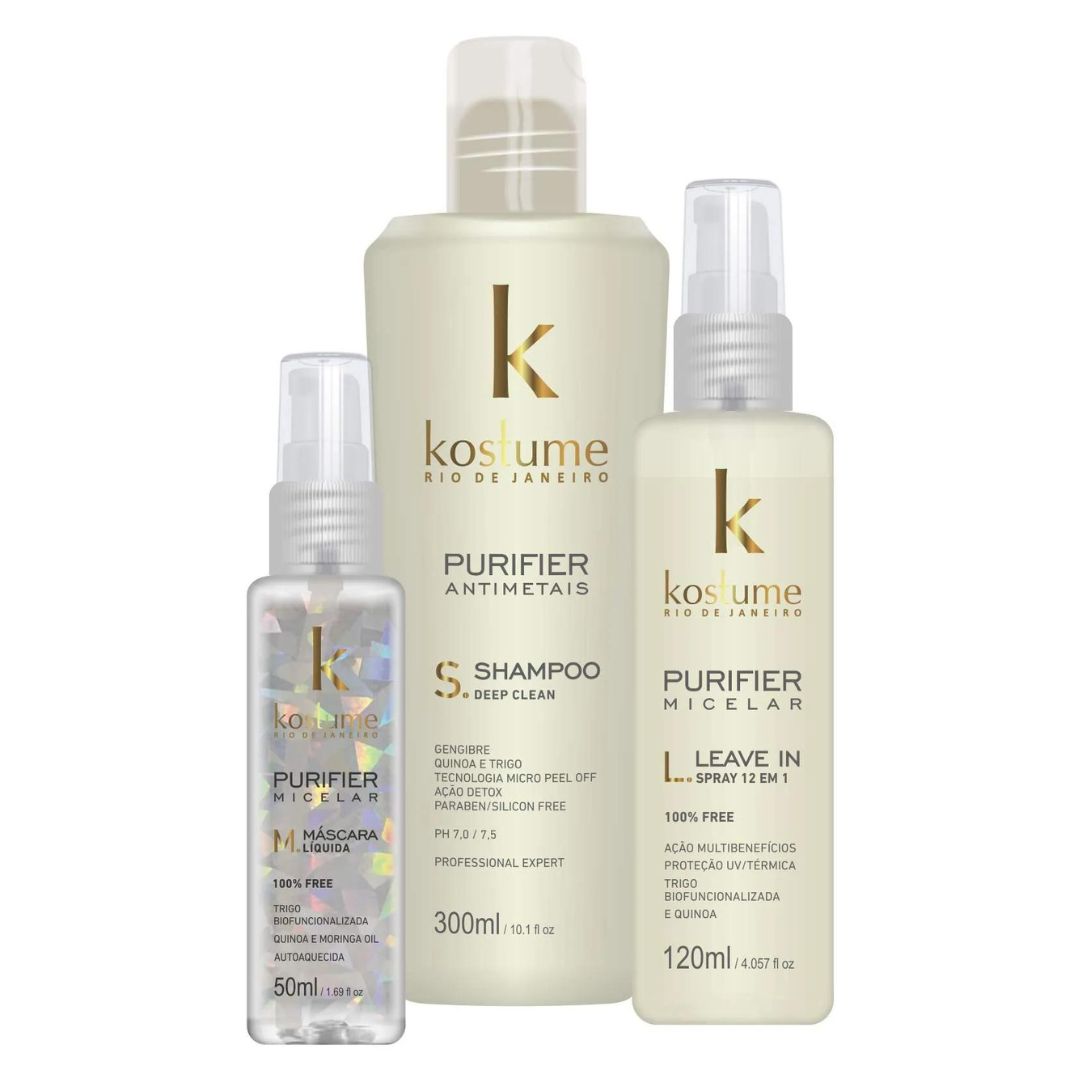 Kit de traitement hydratant pour cheveux à domicile Purifier Micelar Kostume