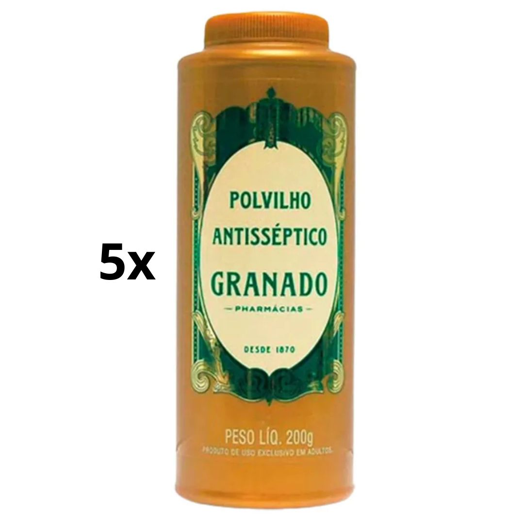 Lot of 5 Granado Talcum Traditional Feet Shoe Antiseptic Powder 200g