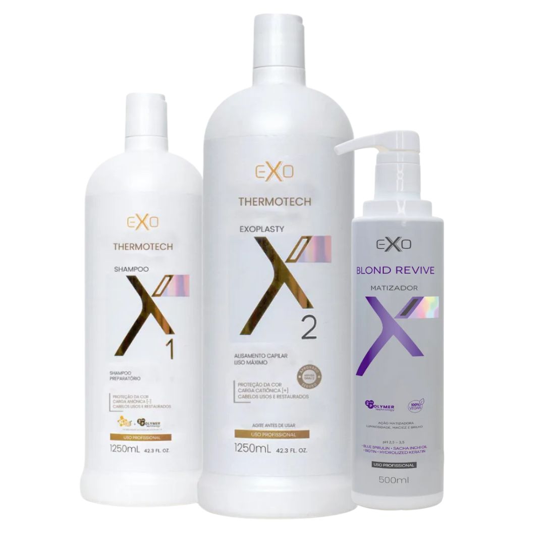 Exoplasty Thermotech Progressive Brush + Blond Revive Toner Kit Exo Hair