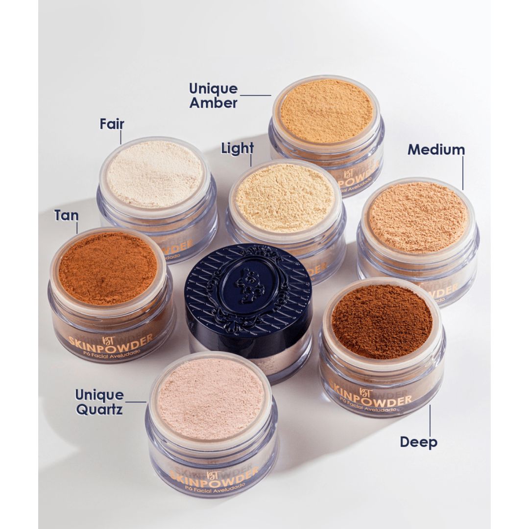 Velvety Facial Skinpowder Loose Powder Deep Color Makeup 20g Bruna Tavares