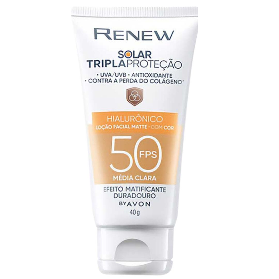 Renew SPF 50 Facial Matte Sunscreen Antioxidant Skin Care Protection 40g Avon