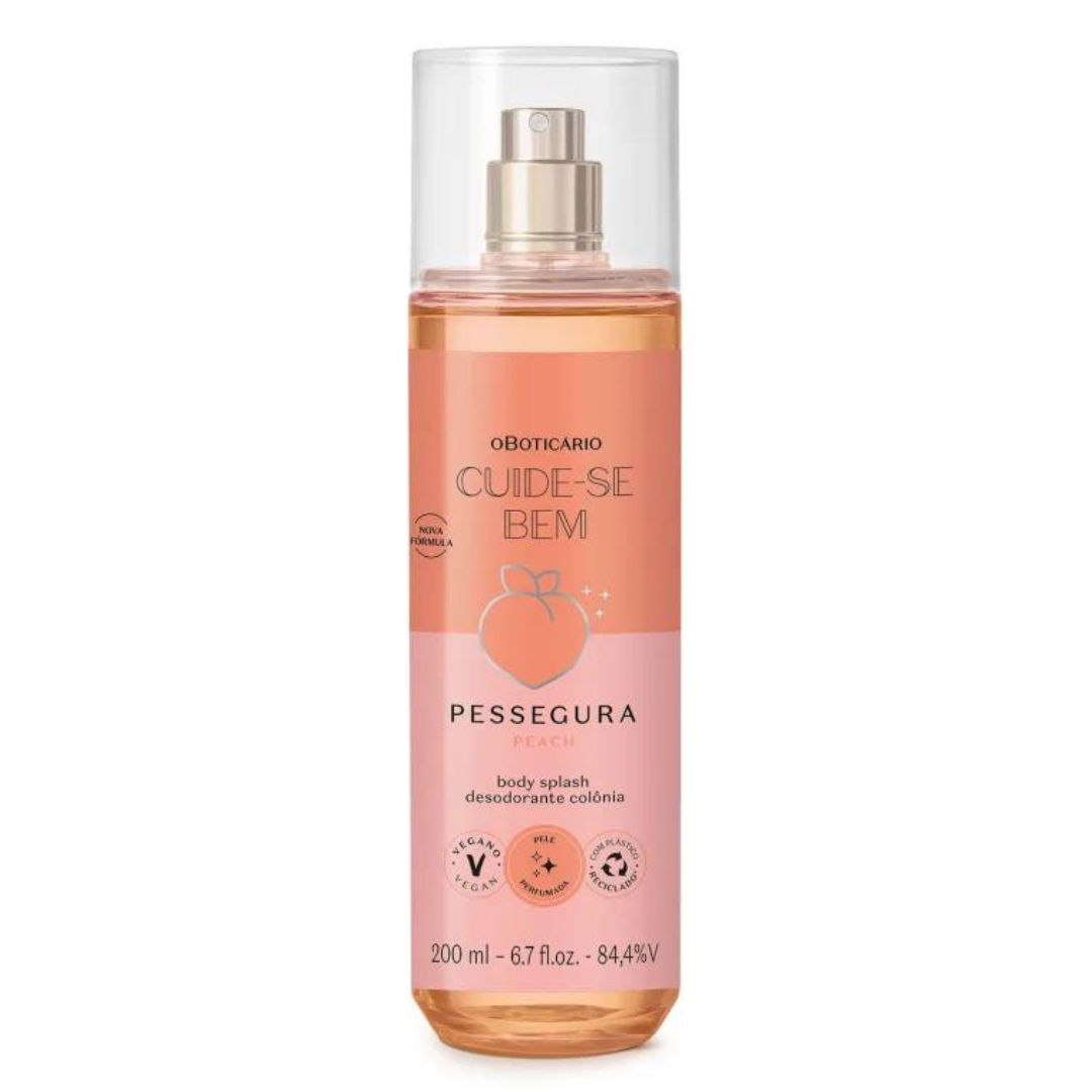 Pessegura Peach Body Splash Déodorant Cologne Fragance 200 ml O Boticário