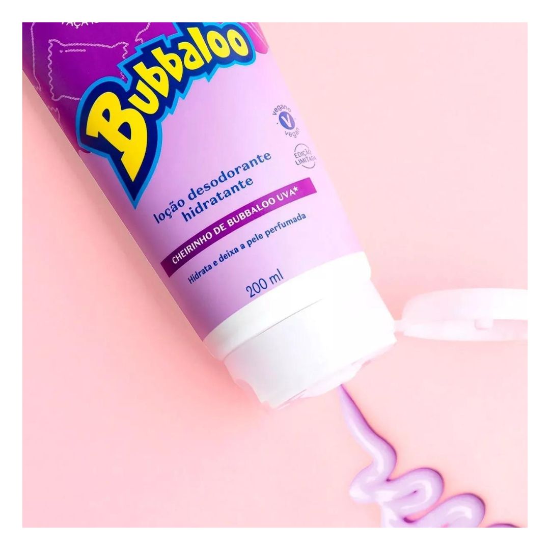 Bubbaloo Grape Body Moisturizing Deodorant Lotion Skin Care 200ml O Boticário