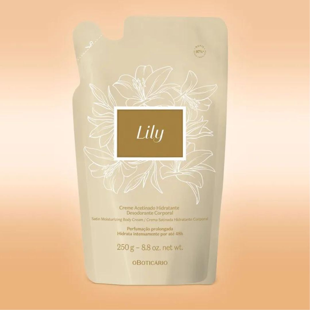 Lot de 2 recharges de crème hydratante pour le corps Lily Body Skin Care 250 ml O Boticário