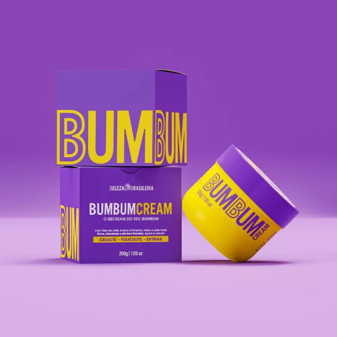 Bumbum Crème Fesses Anti Cellulite/Vergetures 200ml Beleza Brasileira