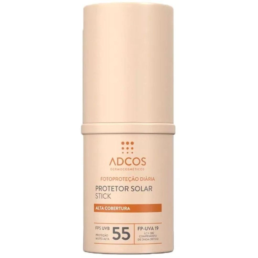 Base de protection solaire en stick couleur pêche SPF 55 Soin de la peau 17g Adcos