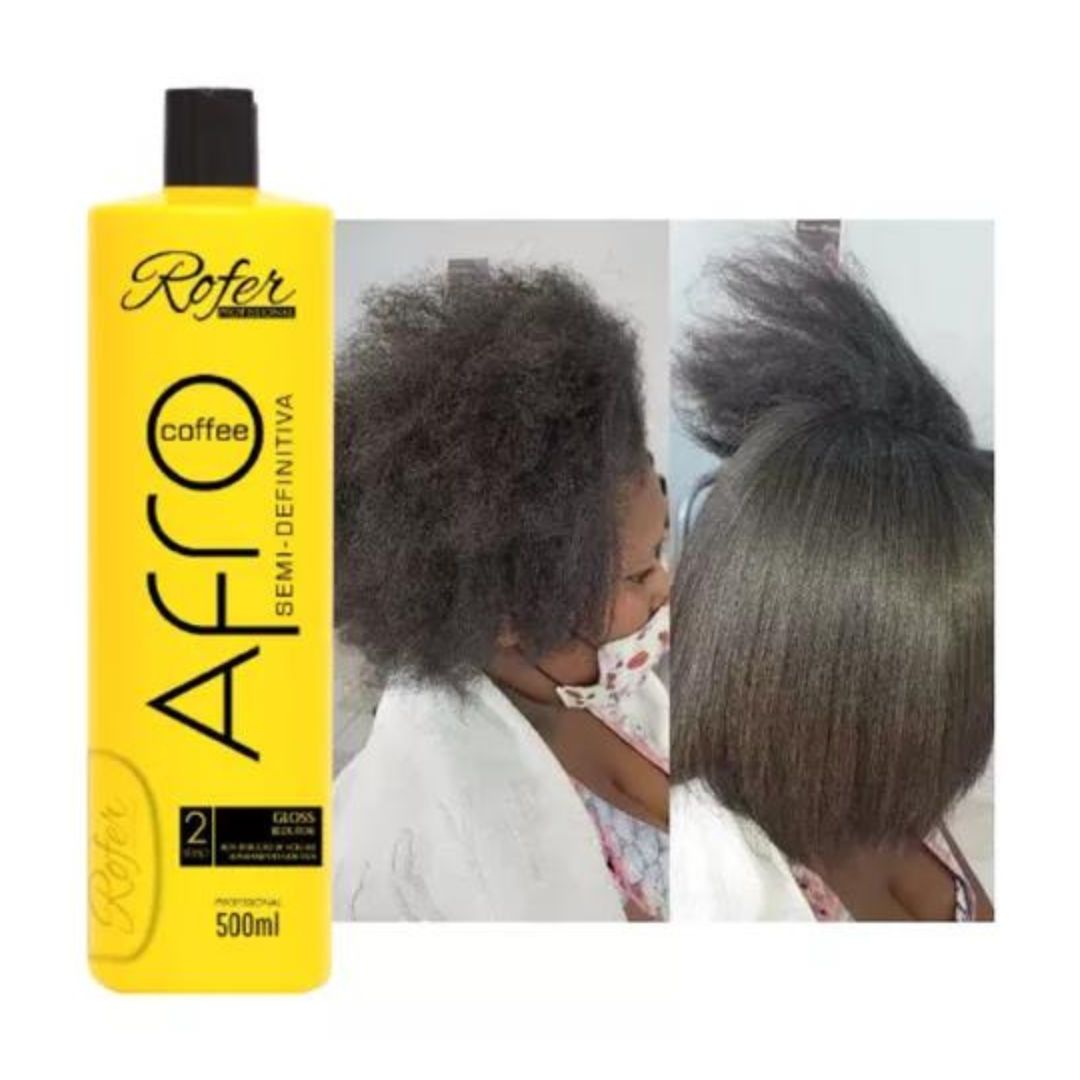 Kit de brosses progressives semi-définitives pour cheveux afro au café 2x 500 ml Rofer