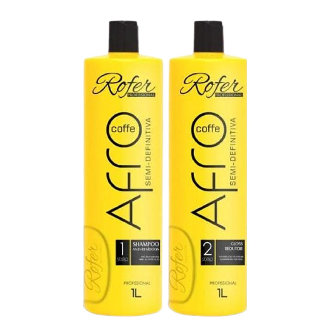 Kit de brosses progressives semi-définitives pour cheveux afro au café 2x 1L Rofer