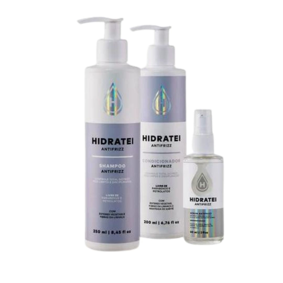 Kit de contrôle des frisottis disciplinant pour cheveux Antifrizz Home Care Hidratei