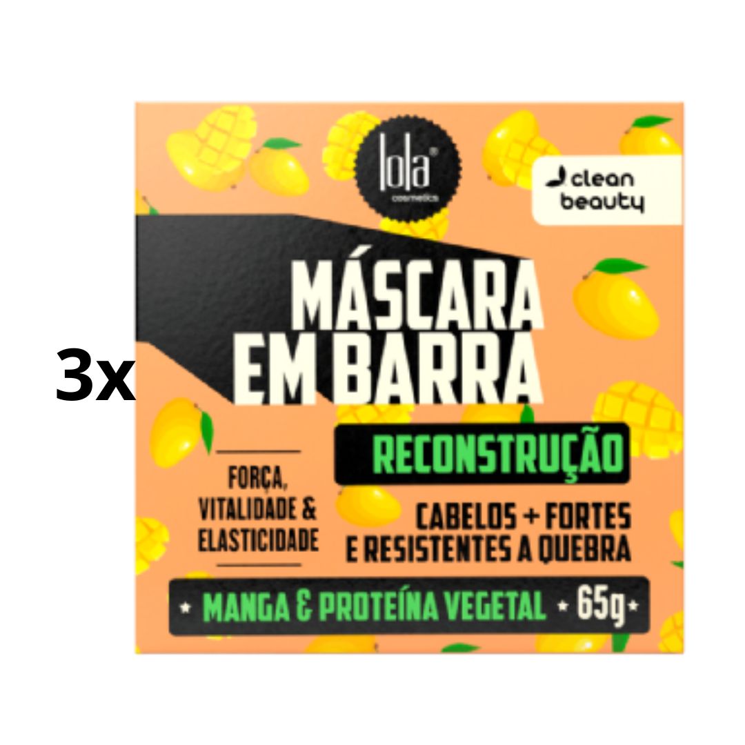 Lot de 3 Masques en Barre Reconstruction Capillaire Vegan 65g Lola Cosmetics